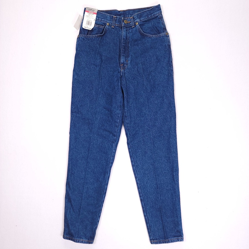 Vintage Chic High Waisted Mom Jeans Blue Pegged Leg 90s Made In USA Size 11 NEW